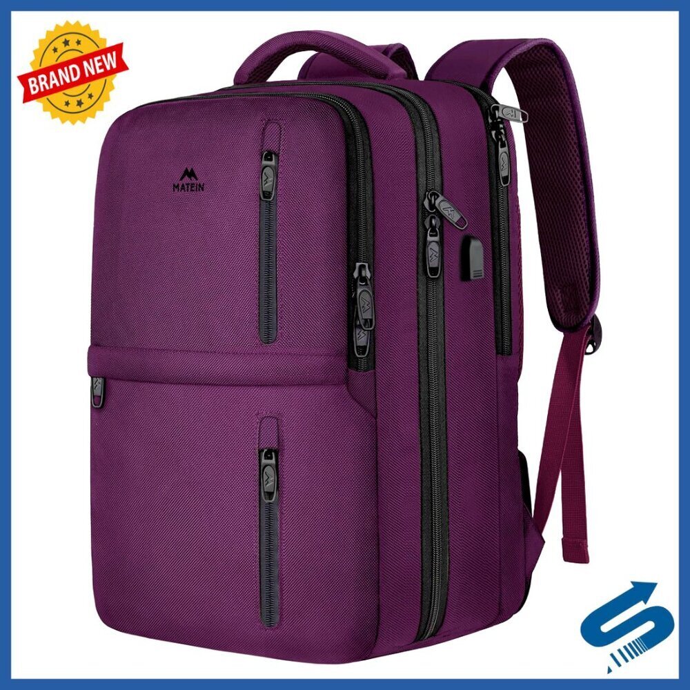 Extra Large Travel Backpack with USB Port Water Resistant Carry On Laptop Bag
